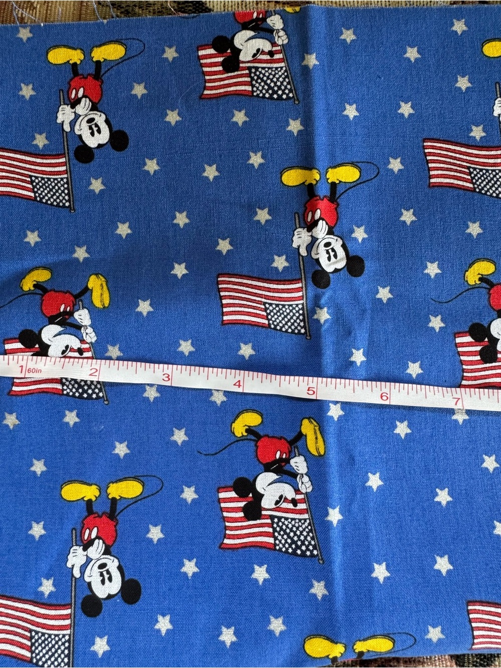 Mickey Mouse American flag cotton fat quarter